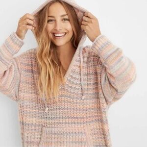 Aerie Street Comfy Pullover Hoodie Wool Spacedye Sweater Oversized Size XL